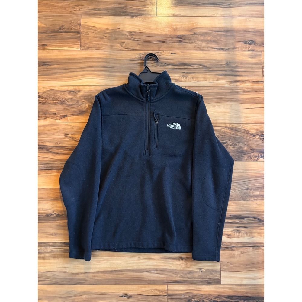 The North Face Mens Black Quarter Zip Fleece Pullover Jacket Size Small